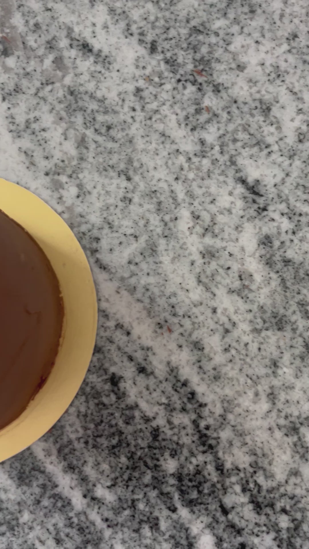 A video. The camera flies over the top of our chocolate mini cake